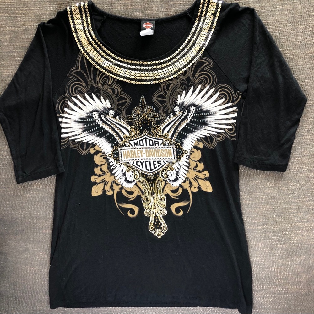 Harley Davidson 3/4 Graphic Tee